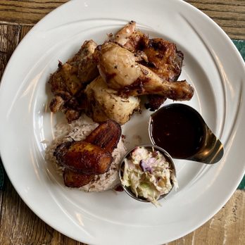 11Hauz - Jerk chicken with coleslaw, rice, and plantains. - Caribbean Near Me - Park City, Utah 11Hauz - Jerk chicken with coleslaw, rice, and plantains. - Caribbean Near Me - Park City, Utah