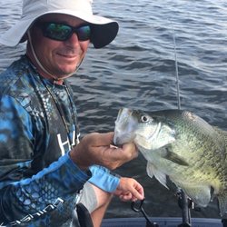 Lake O' The Pines Fishing Guide Les Milligan - Just one of the many giant crappie we catch at Lake O the Pines with Les Milligan