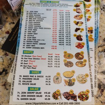 14 Parish Caribbean Kitchen - Menu - Caribbean Near Me - Hackensack, New Jersey