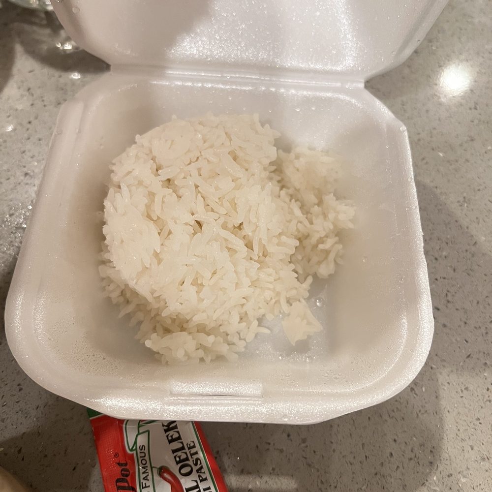 Riverside Thai Kitchen - Pitiful amount of rice about a cup. Both had a cup of rice. - Thai Near Me - Riverside, California Riverside Thai Kitchen - Pitiful amount of rice about a cup. Both had a cup of rice. - Thai Near Me - Riverside, California
