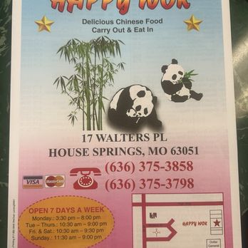 Happy Wok - Menu - Chinese Near Me - House Springs, Missouri