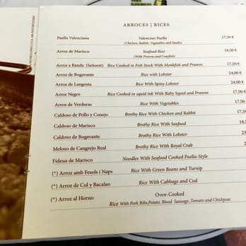 Casa Roberto - Paella page in the menu - Spanish Near Me - Valencia, V Casa Roberto - Paella page in the menu - Spanish Near Me - Valencia, V