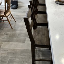 Water Street Antiques Warehouse - Counter height oak chairs