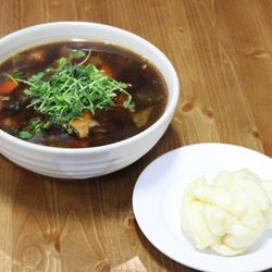 Arag Mongolian Cuisine - Beef soup with meatballs and glass noodles