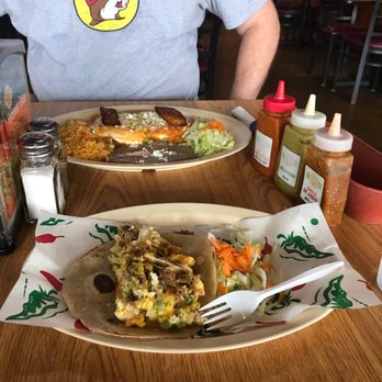 Playa Maya Tacos & Grill - Brisket taco and hubby's fried egg sausage plate with plantains. Can't miss it on the menu. There is a picture. - Mexican Near Me - Kemah, Texas Playa Maya Tacos & Grill - Brisket taco and hubby's fried egg sausage plate with plantains. Can't miss it on the menu. There is a picture. - Mexican Near Me - Kemah, Texas