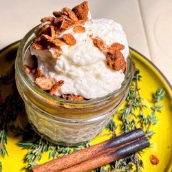 Pop Empanada - apple cider panna cotta with cinnamon crumble