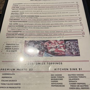 Switch - Pizza menu - Pizza Near Me - Palestine, Texas