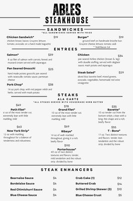 Menu photo 5 Ables Steakhouse Burien, WA