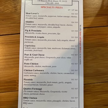 Pizzaiola - Menu - Pizza Near Me - Miami, Florida Pizzaiola - Menu - Pizza Near Me - Miami, Florida
