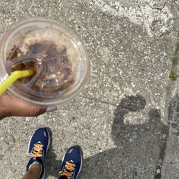 Iced chai latte and my shoes