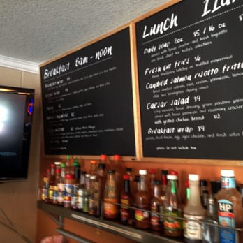 Okanagan - a menu on a blackboard in a restaurant - Breakfast & Brunch Near Me - Kelowna, British Columbia