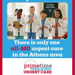 Prime Time Pediatrics Urgent Care is the only all-MD and only pediatric urgent care in Athens-Oconee.