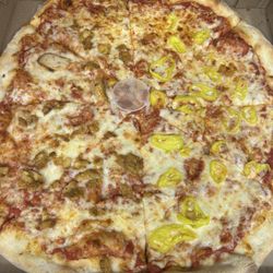 Abruzzo's Pizza - Medium 1/2 grilled chicken 1/2 banana peppers