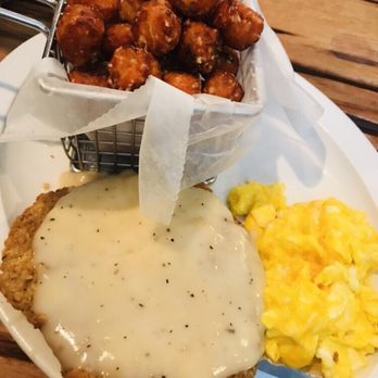 Secret Garden Cafe - Eggs, Steak with Gravy and Sweet Caf Potatoes - Cafes Near Me - Jacksonville, Florida