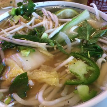 Pho Vi Hoa - Veggie pho w/ xtra jalapeño and sprouts and limes and basil :-(). Achoooo - Vietnamese Near Me - Los Altos, California