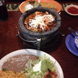 Molcajete for two. A little spicer than what I thought it would be. But delicious. Molcajete for two. A little spicer than what I thought it would be. But delicious.