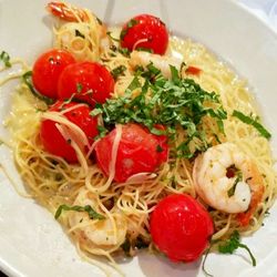 Customized shrimp pasta dish