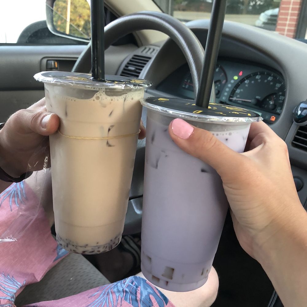 Bubble Tea Lab - Rice milk tea (left) & taro milk tea w rainbow jellies (right) - Bubble Tea Near Me - Libertyville, Illinois Bubble Tea Lab - Rice milk tea (left) & taro milk tea w rainbow jellies (right) - Bubble Tea Near Me - Libertyville, Illinois