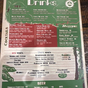 The Pan - Drink menu - Pizza Near Me - Gardena, California