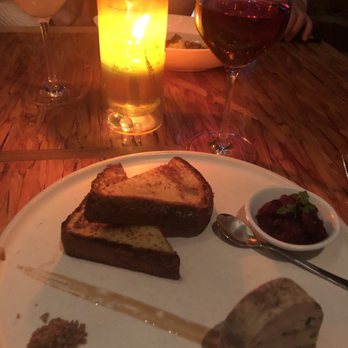 Chambar - Foie de Canard "Villa Lorraine" (add $8) Spiced foie gras terrine, port reduction, kriek granita, truffled brioche French toast - Belgian Near Me - Vancouver, British Columbia Chambar - Foie de Canard "Villa Lorraine" (add $8) Spiced foie gras terrine, port reduction, kriek granita, truffled brioche French toast - Belgian Near Me - Vancouver, British Columbia