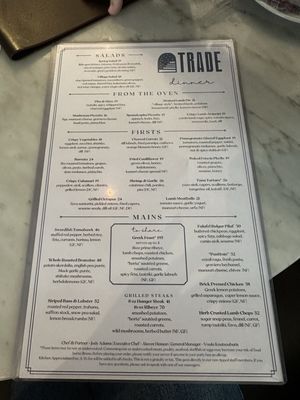 Menu photo 4 Trade Boston, MA