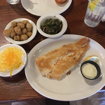 Cracker Barrel Old Country Store - Haddock Special w/Grits, Greens and Okra - American Near Me - Seffner, Florida Cracker Barrel Old Country Store - Haddock Special w/Grits, Greens and Okra - American Near Me - Seffner, Florida