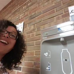 Parkway West High School - Snazzy water bottle fillers! When I was in High School here, we had these old porcelain fountains that barely had any water pressure!