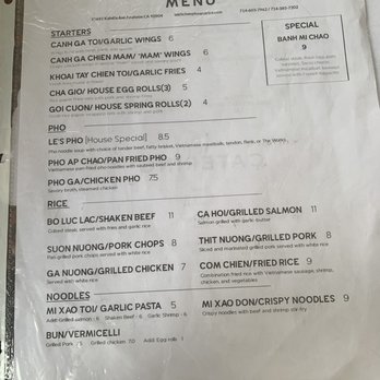 Le Kitchen Pho and Rice - Menu part 1 - Asian Fusion Near Me - Anaheim, California Le Kitchen Pho and Rice - Menu part 1 - Asian Fusion Near Me - Anaheim, California