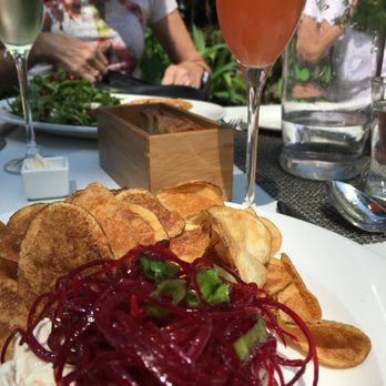 Cafe G - Chicken salad topped with spiralized beets and homemade potato chips. - New American Near Me - Boston, Massachusetts Cafe G - Chicken salad topped with spiralized beets and homemade potato chips. - New American Near Me - Boston, Massachusetts