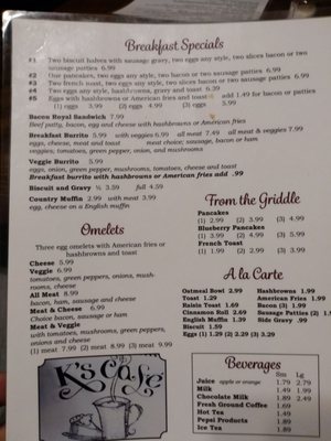 Menu photo 2 K's Cafe Minier, IL