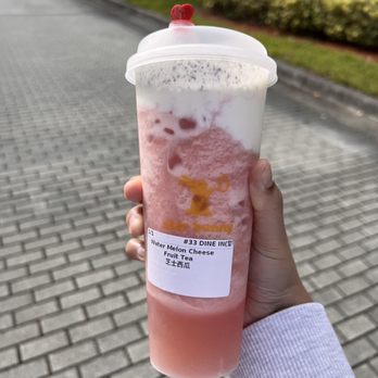 StarBunny Bubble & Fruit Tea - Watermelon fruit tea with cheese foam - Bubble Tea Near Me - Hollywood, Florida StarBunny Bubble & Fruit Tea - Watermelon fruit tea with cheese foam - Bubble Tea Near Me - Hollywood, Florida