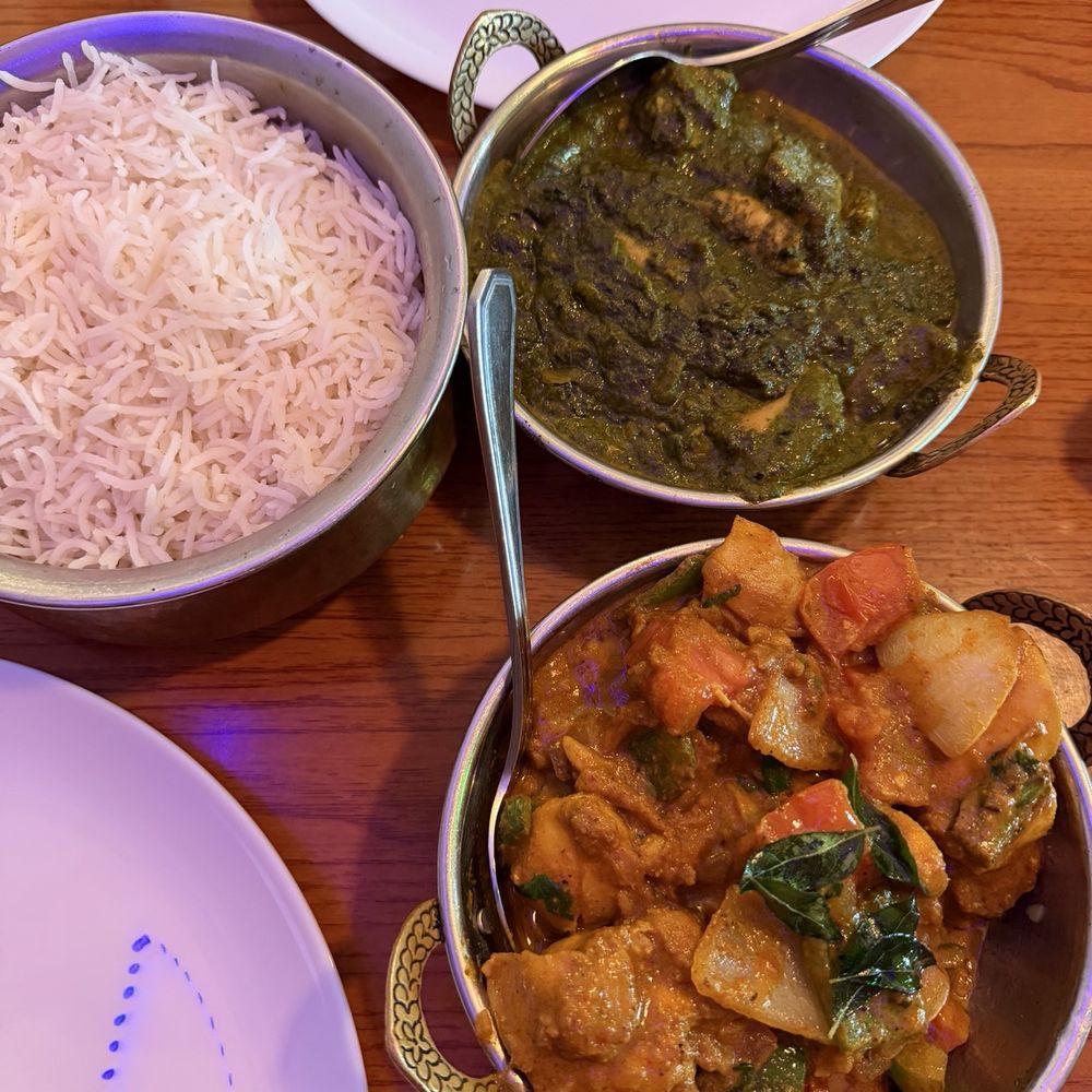 Rice chicken saag Kadai chicken Rice chicken saag Kadai chicken