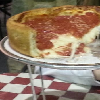 Giordano's - Half cheese,  half pepperoni and bacon deep dish. - Pizza Near Me - Orlando, Florida