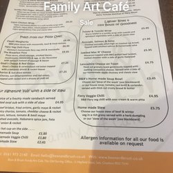 Bean & Brush Family Art Café - Menu