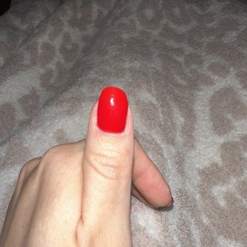 Simply Nail Bar - Not sure what shape this is called but all I know is I wanted to cry once I walked to my car and took a good look at my nails. - Nail Salons Near Me - Brea, California