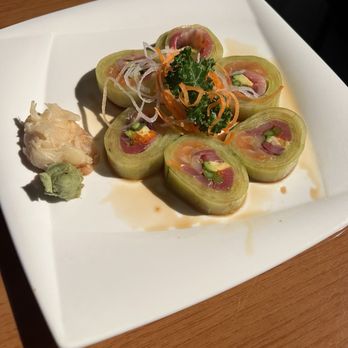 Best Thai & Sushi - Thin cucumber wrapped rainbow roll. Fantastic! - Thai Near Me - Zephyrhills, Florida