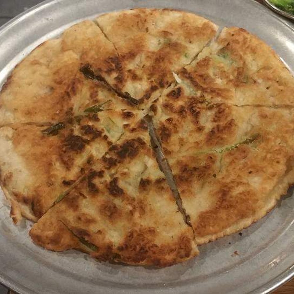 Jongro BBQ Flushing - Seafood pancake - so ok. I better ones. Was a bit greasy - Korean Near Me - Flushing, New York Jongro BBQ Flushing - Seafood pancake - so ok. I better ones. Was a bit greasy - Korean Near Me - Flushing, New York