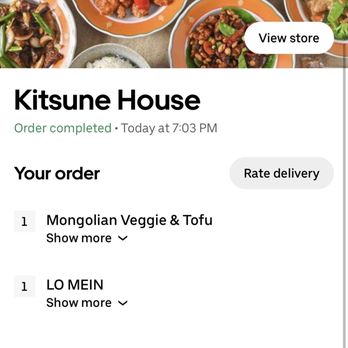 Kitsune House - My Uber eats order receipt. - Chinese Near Me - Miami, Florida Kitsune House - My Uber eats order receipt. - Chinese Near Me - Miami, Florida