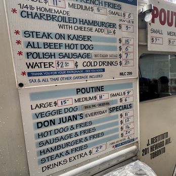 Don Juan's - Menu - June 2025 - Hot Dogs Near Me - Toronto, Ontario