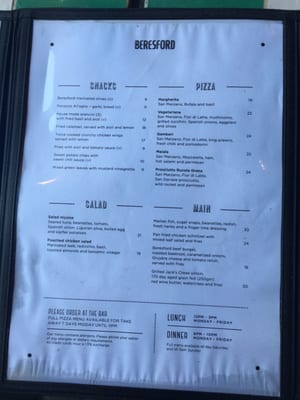 Menu photo 2 The Beresford Surry Hills, NSW Menu photo 2 The Beresford Surry Hills, NSW