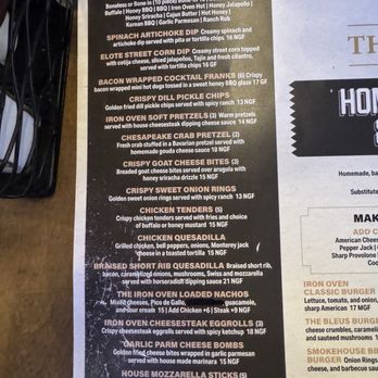 The Iron Oven - Menu 9/2026 - Bars Near Me - Southampton, Pennsylvania The Iron Oven - Menu 9/2026 - Bars Near Me - Southampton, Pennsylvania