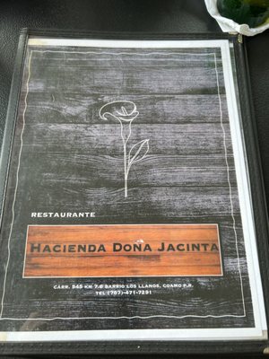 Menu photo 1 Hacienda Doña Jacinta Coamo, PR