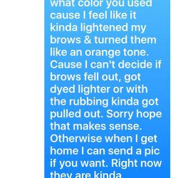 The Browtique - When Diana made a professional decision to use a new dye that colors skin after she knew I had a chemical peel.