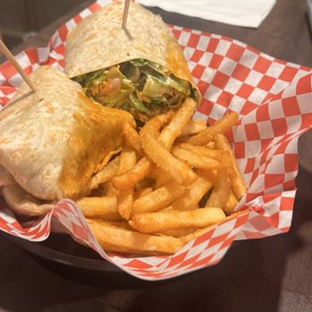 Jaudon Public House - Buffalo Chicken wrap with fries - Music Venues Near Me - Belton, Missouri