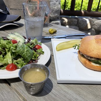 Brooks' Bar & Deck - Cordon bleu sandwich with side salad instead of fries - Sports Bars Near Me - Stateline, Nevada