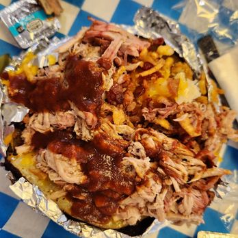 Timmy Jon's BBQ - Pulled pork on baked potato - Barbeque Near Me - Dade City, Florida