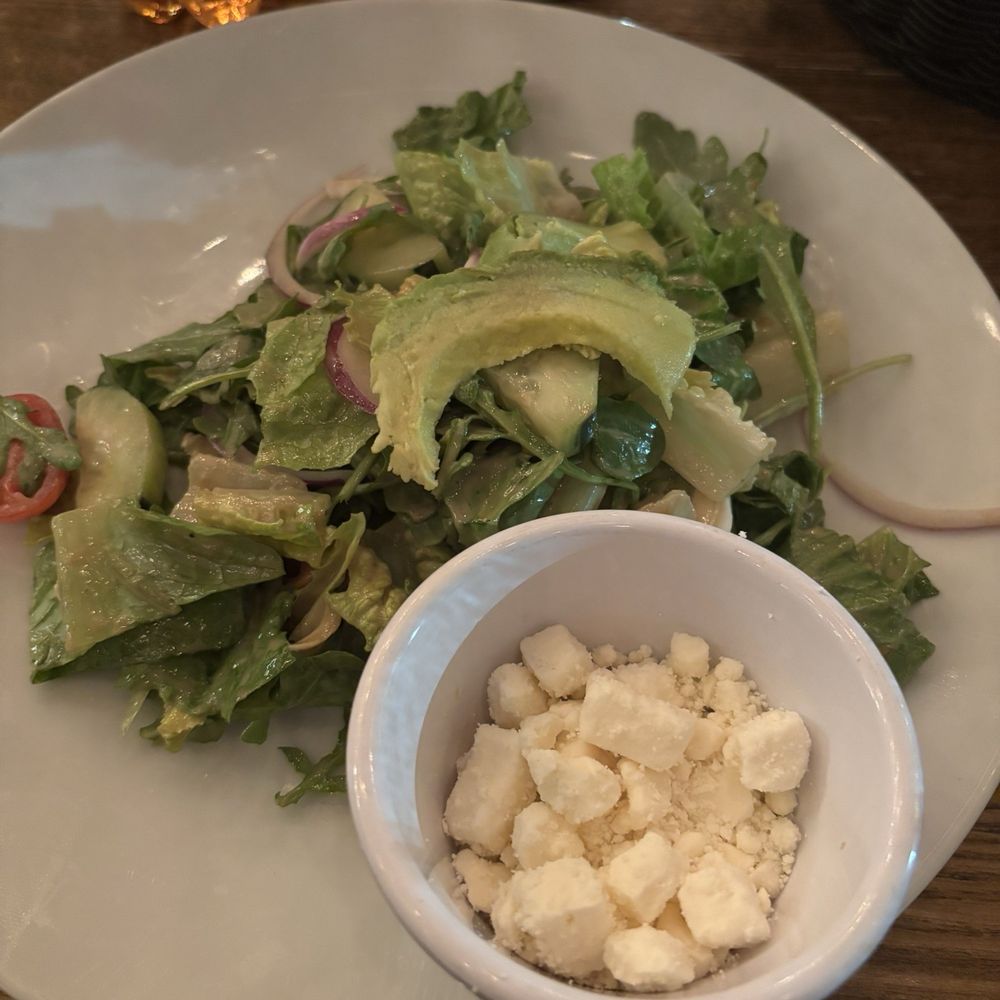 Eat Italian - Mediterranean salad ( shared portion, half portion of whole salad with feta in the side ). Delicious! - Italian Near Me - Staten Island, New York
