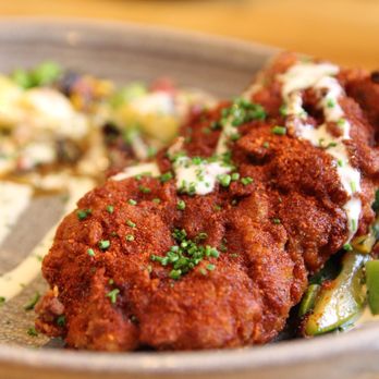 Husk - BBQ spiced country fried steak - American Near Me - Charleston, South Carolina Husk - BBQ spiced country fried steak - American Near Me - Charleston, South Carolina