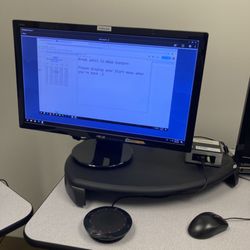 Onlc Training Centers - This is the instructor's screen I could follow, plus the Jabra device (black circle thing) to communicate with the instructor