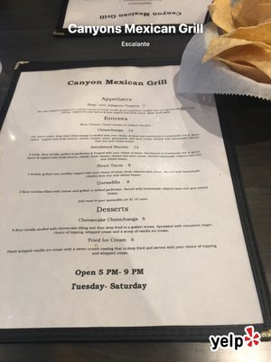 Menu photo 7 Canyons Grill Escalante, UT